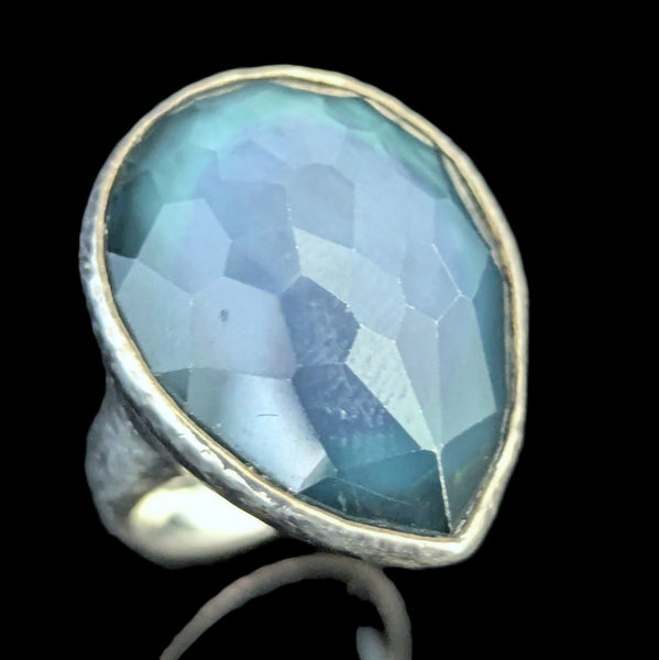 IPPOLITA Rock Candy Large Teardrop Teal Ring Sterling Silver 925 Estate Cocktail
