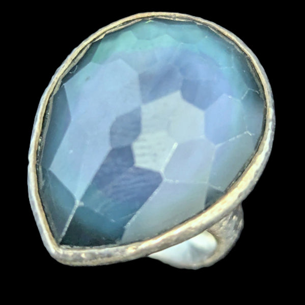 IPPOLITA Rock Candy Large Teardrop Teal Ring Sterling Silver 925 Estate Cocktail