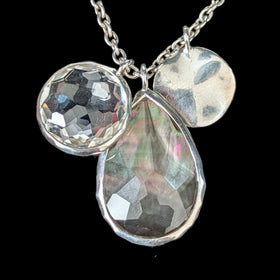 IPPOLITA Rock Candy Sterling Silver Triple Charm Necklace – Black Shell & Quartz