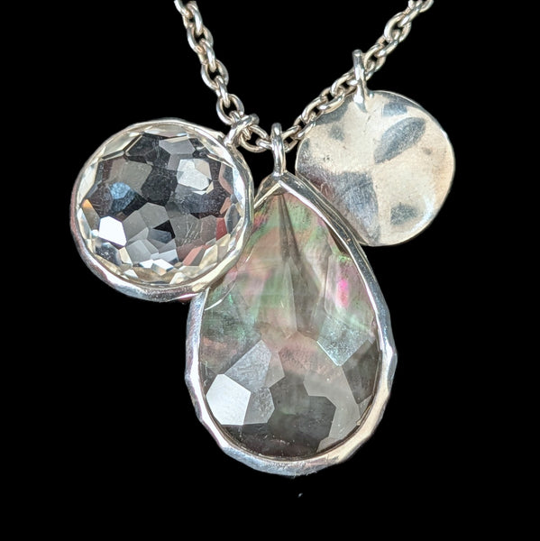 IPPOLITA Rock Candy Sterling Silver Triple Charm Necklace – Black Shell & Quartz