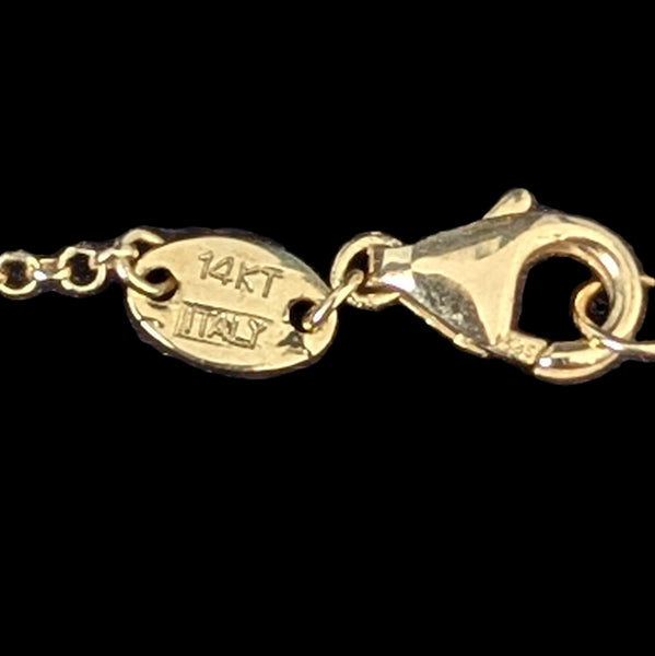 Italian 14k Gold Portafortuna Lucky Charm Necklace Clover Ladybug Horseshoe Lock 