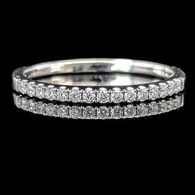 Natural Diamonds 14k White Gold Wedding Band Estate Bridal Anniversary Gift 