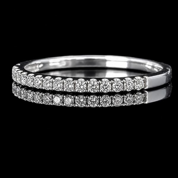 Natural Diamonds 14k White Gold Wedding Band Estate Bridal Anniversary Gift 
