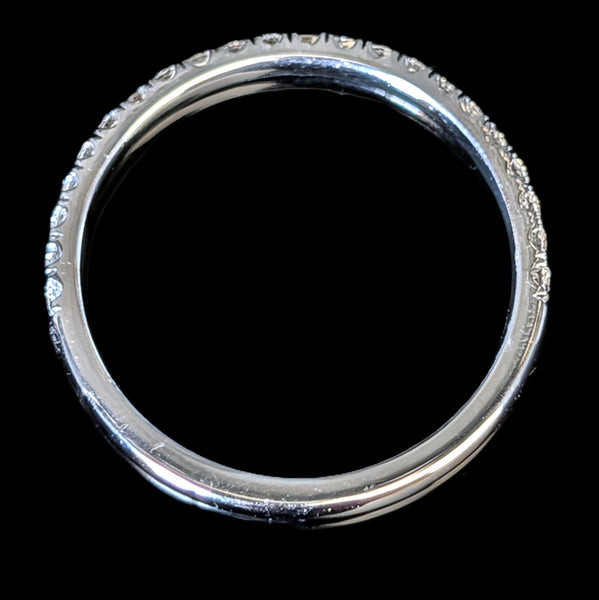 Estate Natural Diamonds 14k White Gold Band Ring 50% Eternity Wedding Anniversary 