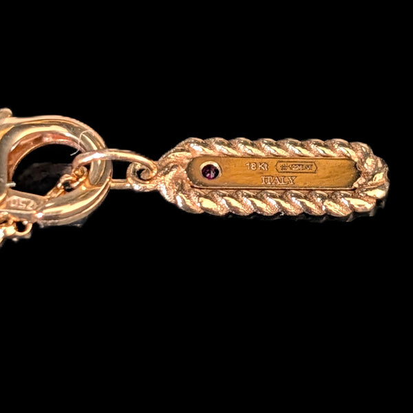 ROBERTO COIN Barocco 36" 18K Rose Gold Bezel Diamond & Barrel Station Necklace