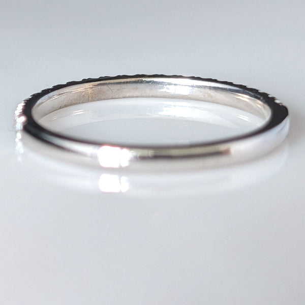 Estate Natural Diamonds 14k White Gold Band Ring 50% Eternity Anniversary Wedding 