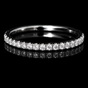 Estate Natural Diamonds 14k White Gold Band Ring 50% Eternity Anniversary Wedding 
