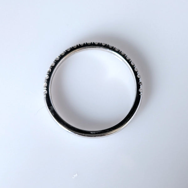 Estate Natural Diamonds 14k White Gold Band Ring 50% Eternity Anniversary Wedding 
