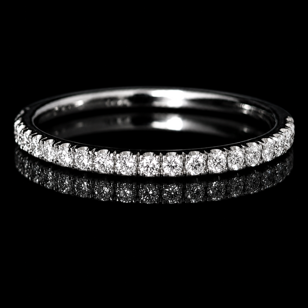 Estate Natural Diamonds 14k White Gold Band Ring 50% Eternity Anniversary Wedding 
