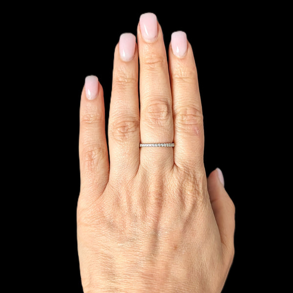 Estate Natural Diamonds 14k White Gold Band Ring 50% Eternity Anniversary Wedding 
