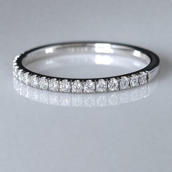 Estate Natural Diamonds 14k White Gold Band Ring 50% Eternity Anniversary Wedding 