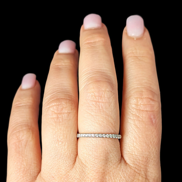 Estate Natural Diamonds 14k White Gold Band Ring 50% Eternity Anniversary Wedding 