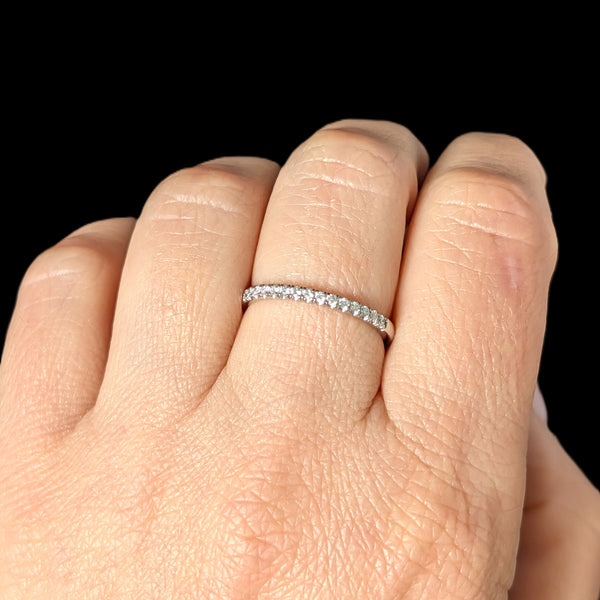 Estate Natural Diamonds 14k White Gold Band Ring 50% Eternity Anniversary Wedding 