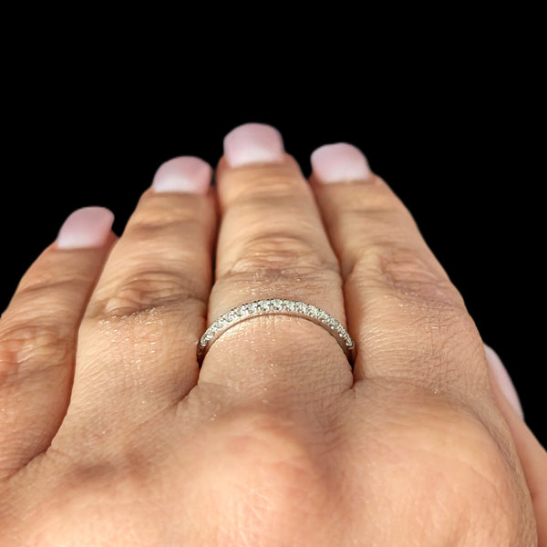 Estate Natural Diamonds 14k White Gold Band Ring 50% Eternity Anniversary Wedding 