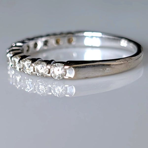 Estate Natural Diamonds 14k White Gold Band 50%Eternity Ring Wedding Anniversary 