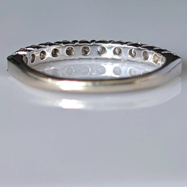 Estate Natural Diamonds 14k White Gold Band 50%Eternity Ring Wedding Anniversary 