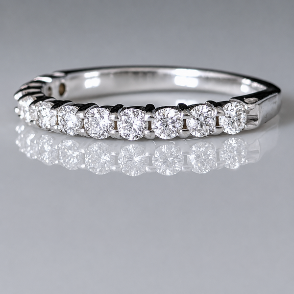Estate Natural Diamonds 14k White Gold Band 50%Eternity Ring Wedding Anniversary 