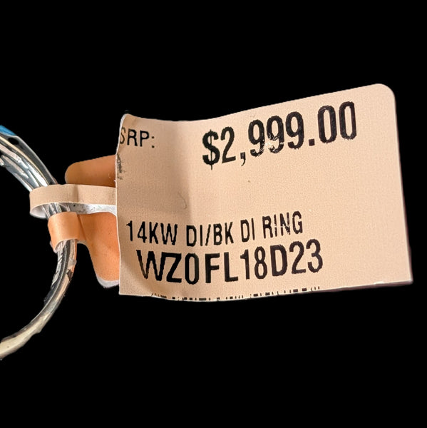 EFFY Dolphin Wrap Ring Diamonds Blue Enamel 14k White Gold  tag $2999
