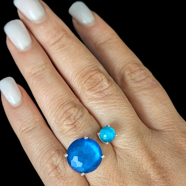 IPPOLITA Wonderland Duo Open Cocktail Ring in Island Colorway Sterling Silver