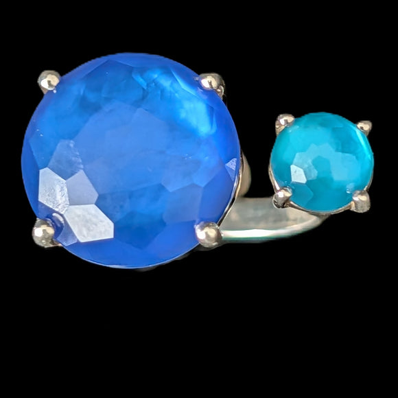 IPPOLITA Wonderland Duo Open Cocktail Ring in Island Colorway Sterling Silver