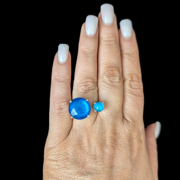 IPPOLITA Wonderland Duo Open Cocktail Ring in Island Colorway Sterling Silver