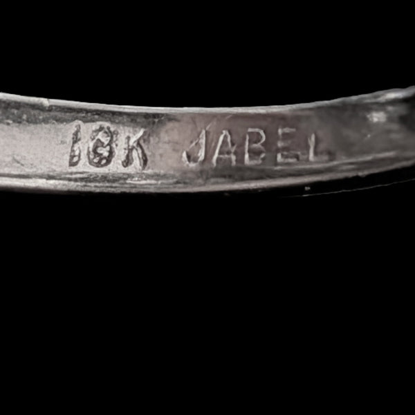 JABEL Vintage Diamonds 18k White Gold Fashion or Engagement Ring Retro Deco jabel maker's mak
