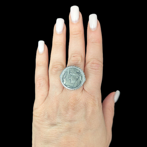 Elliston - Judith Ripka Italia Coin Ring Sterling Silver Estate