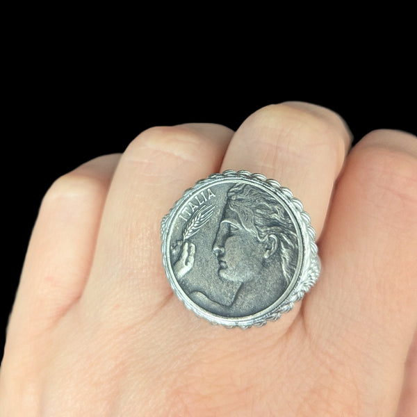 Elliston - Judith Ripka Italia Coin Ring Sterling Silver Estate