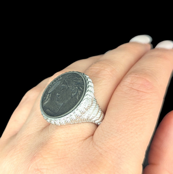 Elliston - Judith Ripka Italia Coin Ring Sterling Silver Estate