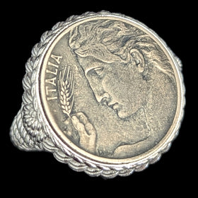 Elliston - Judith Ripka Italia Coin Ring Sterling Silver Estate