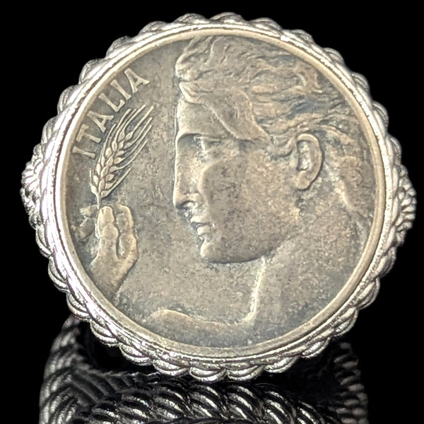 Elliston - Judith Ripka Italia Coin Ring Sterling Silver Estate