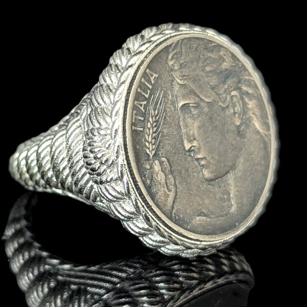 Elliston - Judith Ripka Italia Coin Ring Sterling Silver Estate