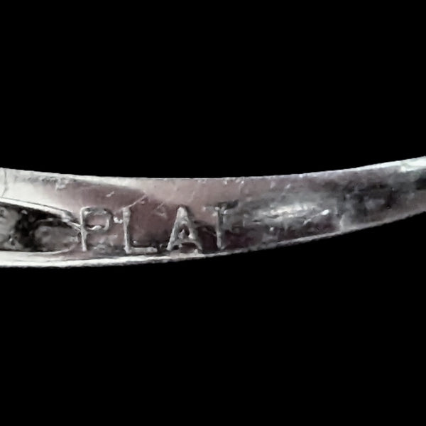 J.&L. HATZBERG 1940s Retro Era Diamond Ruby Platinum Ring Cocktail Vintage Gift hallmark platinum