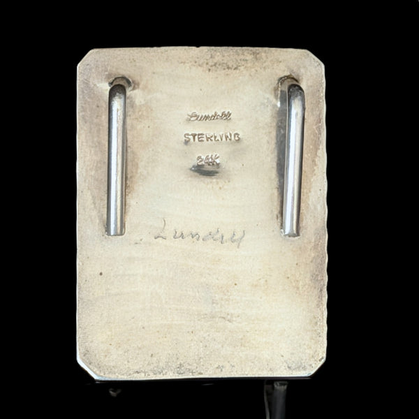 LINDA LUNDELL Ahimsa Pendant 24K Gold & Sterling Cloisonné Enamel Rare Signed 