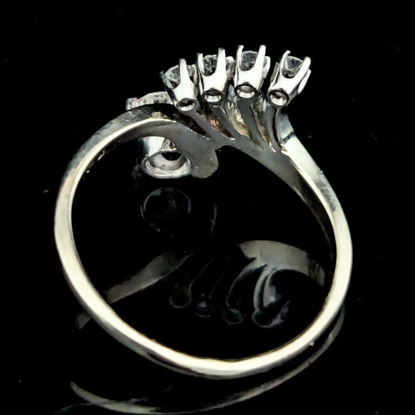 LeBolt &Co Art Deco Diamonds 14k White Gold Dinner Ring Fan Design Vintage 1930s LeBolt &Co Art Deco Diamonds 14k White Gold Dinner Ring Fan Design Vintage 1930s 