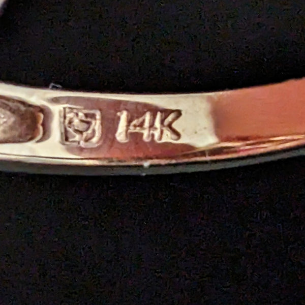 MICHELLE ALBALA Estate Garnet Diamonds 14k Yellow Gold Cocktail Ring Gift