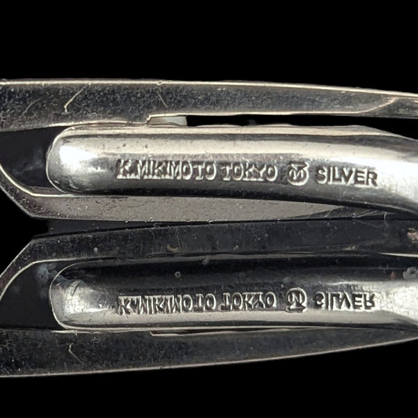 1960s MIKIMOTO Vintage Men's Tie Clip 7mm Pearl Sterling Silver Luxury Akoya