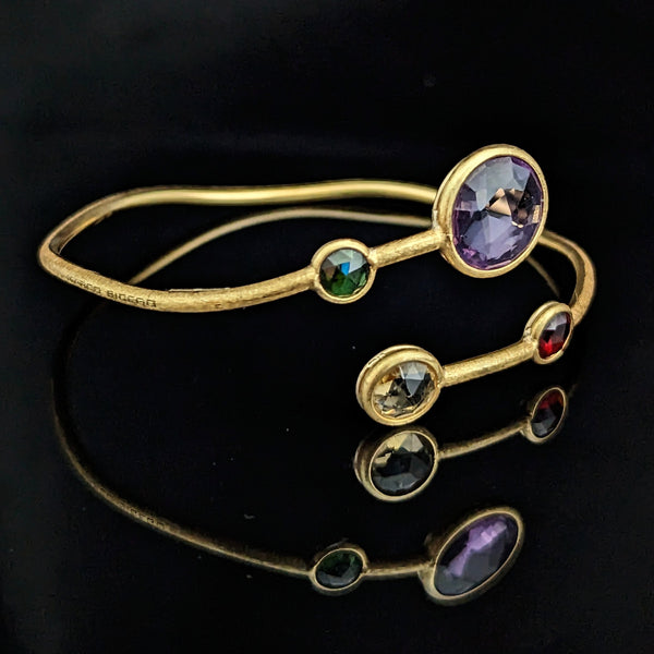 Marco Bicego Jaipur 18k Yellow Gold Multi Gemstone Cuff Bracelet Estate Gift