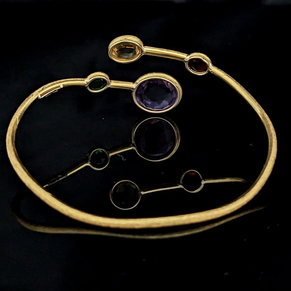 Marco Bicego Jaipur 18k Yellow Gold Multi Gemstone Cuff Bracelet Estate Gift