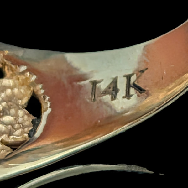 Mens Vintage Diamond Cluster Ring 14K Gold Massive 10.8g Large 20mm Estate Gift 