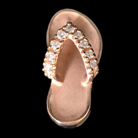 NA HOKU Diamonds 14k Rose Gold Flip Flop Pendant Estate Jewelry Gift