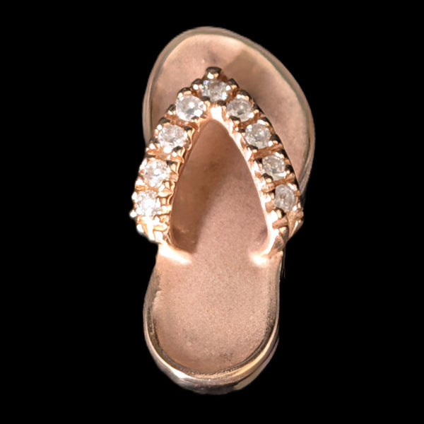 NA HOKU Diamonds 14k Rose Gold Flip Flop Pendant Estate Jewelry Gift