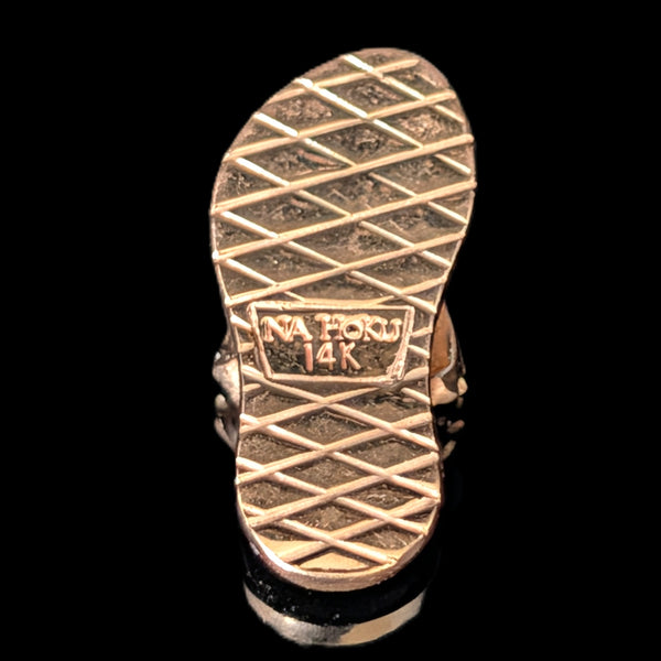 NA HOKU Diamonds 14k Rose Gold Flip Flop Pendant Estate Jewelry Gift