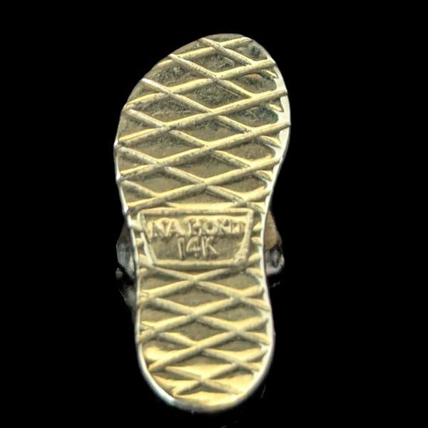 NA HOKU Diamonds 14k Yellow Gold Flip Flop Necklace Pendant on Chain Estate