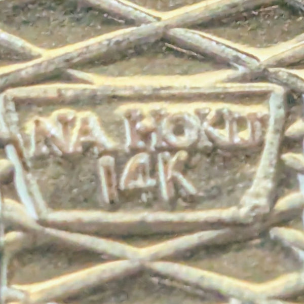 NA HOKU Diamonds 14k Yellow Gold Flip Flop Necklace Pendant on Chain Estate