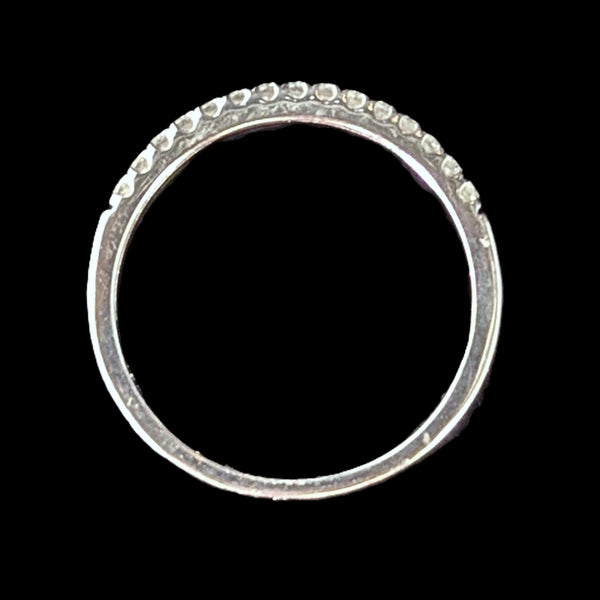 Natural Diamonds 14k White Gold Wedding Band Estate Bridal Anniversary Gift  quality color design maker's mark QCD