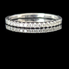 Natural Diamonds 14k White Gold Wedding Band Estate Bridal Anniversary Gift  quality color design maker's mark QCD
