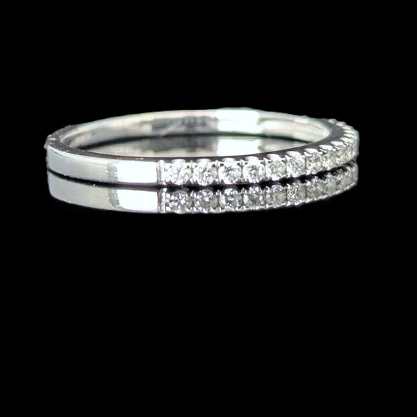 Natural Diamonds 14k White Gold Wedding Band Estate Bridal Anniversary Gift  quality color design maker's mark QCD