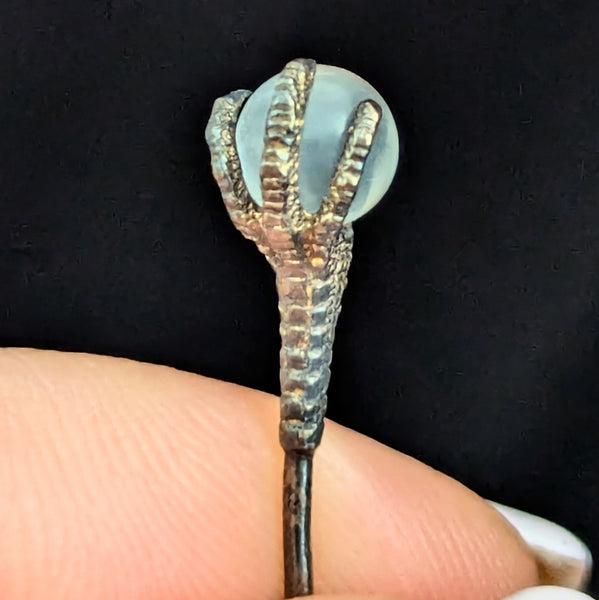Antique 14k Yellow Gold Claw / Talon Holding Orb Stick Pin Lapel Victorian 1800s 