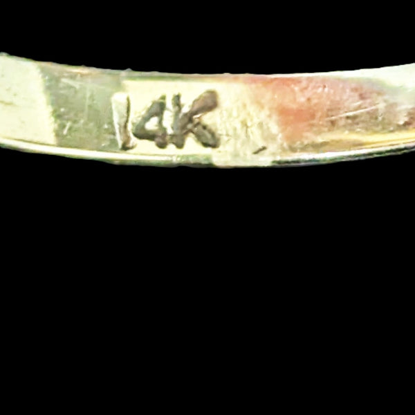 Pearl Diamonds 14k Yellow Gold Halo Ring Vintage Estate Jewelry Gift